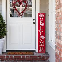 Glitzhome 42" H Valentine's Wooden Welcome Porch Sign