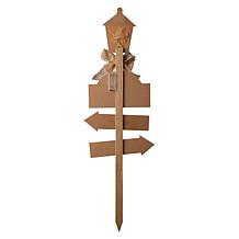Glitzhome 42" H Wooden Christmas Yard Stake with LED