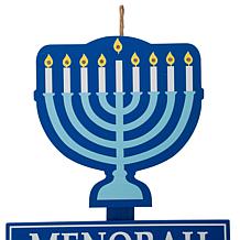 Glitzhome 42" Wooden Hanukkah Yard Stake with Lights