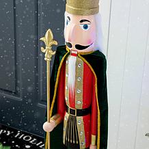 Glitzhome 42in. H Wooden Christmas King Nutcracker