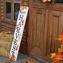 Glitzhome 42in.H Fall Lighted Maple leaves Wooden Porch Sign