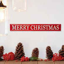 Glitzhome 45.75in. L Enameled Metal MERRY CHRISTMAS Wall Sign
