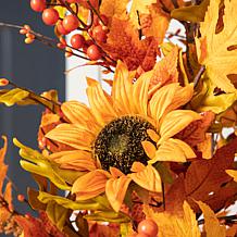 Glitzhome 48" Lighted Maple Leaf/Sunflower Urn Porch Tree with Timer