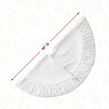 Glitzhome 48in. D Deluxe Velvet Ruffled Christmas Tree Skirt