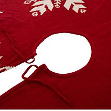 Glitzhome 48in D Knitted Snowflake Acrylic Christmas Tree Skirt