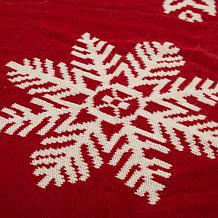 Glitzhome 48in D Knitted Snowflake Acrylic Christmas Tree Skirt