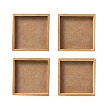 Glitzhome 4in H Set of 4 Valentine's Wooden Block Table Decor