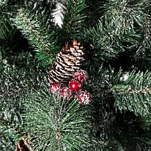 Glitzhome 5 Ft. 130-Light Flocked Pine Artificial Christmas Porch Tree