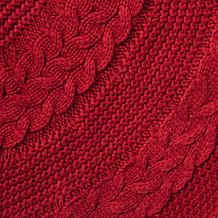 Glitzhome 52" Knitted Acrylic Red Christmas Tree Skirt