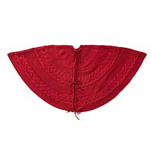 Glitzhome 52" Knitted Acrylic Red Christmas Tree Skirt