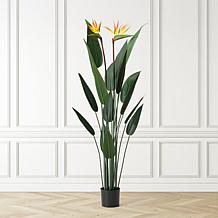 Glitzhome 5.25' Faux Bird of Paradise Simulates Plants in Pot
