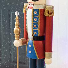 Glitzhome 54" Wooden Christmas Glitter King Nutcracker