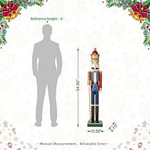 Glitzhome 54" Wooden Christmas Glitter King Nutcracker
