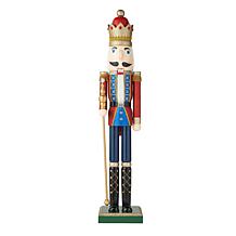 Glitzhome 54" Wooden Christmas Glitter King Nutcracker