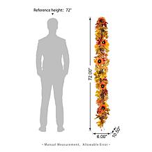 Glitzhome 6' Fall Sunflower, Maple Leaf and Berry Garland