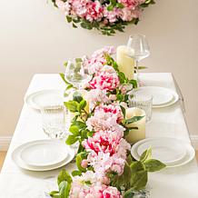 Glitzhome 6' Floral Garland with Hydrangeas, Peonies & Cherry Blossoms