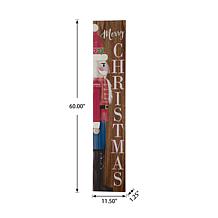 Glitzhome 60" H Wooden Christmas Nutcracker Porch Sign