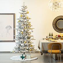 Glitzhome 60in. D Oversized Deluxe Velvet Ruffled Christmas Tree Skirt