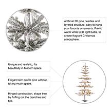 Glitzhome 6ft Deluxe Pre-Lit Flocked Pine Artificial Christmas Tree