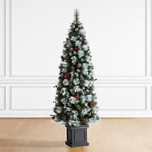 Glitzhome 6ft Pre-Lit Christmas Porch Tree w/ 200 Warm White Lights