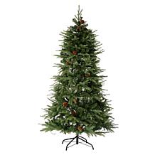 Glitzhome 6ft. Pre-Lit Green Fir Artificial Christmas Tree w/ 350 LED