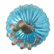 Glitzhome 6in. D Blue Small Glass Pumpkin