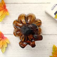 Glitzhome 6in. H Striped Glass Pumpkin