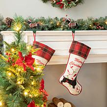 Glitzhome 6in. H Wooden and Metal Dachshund Stocking Holder