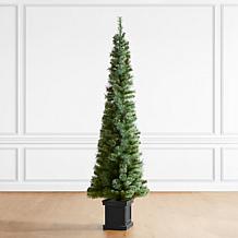 Glitzhome 7' Green Pine Porch Christmas Tree with 200 Lights