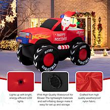Glitzhome 7' Inflatable Santa Claus on Off-Road Pick-Up Truck