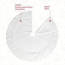 Glitzhome 72" Diameter Oversized Velvet Ruffled Christmas Tree Skirt
