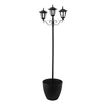 Glitzhome 74" Solar Three Head Street Light with Planter Pot