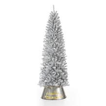 Glitzhome 7.5' Silver Tinsel Artificial Christmas Tree