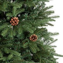 Glitzhome 7.5ft Pre-Lit Green Fir Artificial Christmas Tree W/ 500 LED