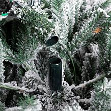 Glitzhome 7.5ft. Pre-Lit Snow Fir Christmas Tree with 400 White Lights