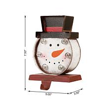 Glitzhome 7.5in. H Marquee LED Snowman Head Stocking Holder