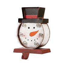 Glitzhome 7.5in. H Marquee LED Snowman Head Stocking Holder
