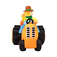 Glitzhome 7ft Fall Lighted Inflatable Tractor Decor