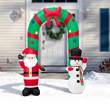 Glitzhome 8' Inflatable Santa Snowman Gate Arch
