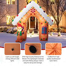 Glitzhome 8' Lighted Inflatable Gingerbread House Decor