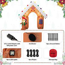 Glitzhome 8' Lighted Inflatable Gingerbread House Decor