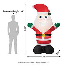 Glitzhome 8' Lighted Inflatable Musical Santa Decor