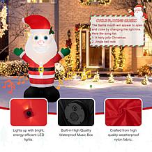 Glitzhome 8' Lighted Inflatable Musical Santa Decor