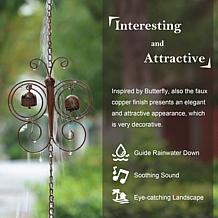 Glitzhome 8-Piece Faux Copper Butterfly Shaped Rain Chain