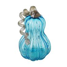 Glitzhome 8.5in. H Blue Glass Gourd
