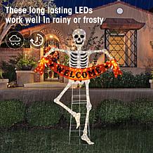 Glitzhome 86.25"H Lighted Halloween Skeleton Outdoor Décor