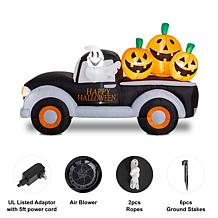 Glitzhome 8FT Lighted Inflatable Truck with Jack-O-Lantern Pumpkins