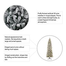 Glitzhome 9 Ft. Preloaded LED Pencil Fir Artificial Christmas Tree