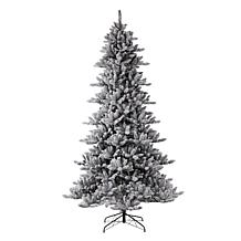 Glitzhome 9' LED Snow Flocked Fir Artificial Christmas Tree