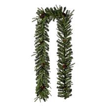 Glitzhome 9' Pre-Lit Greenery Pine Cone Christmas Garland